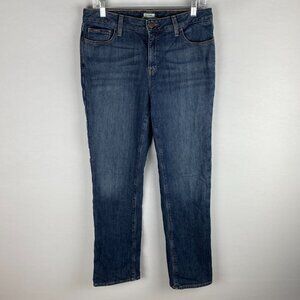 L L Bean Jeans Womens Favorite Fit Fully Lined Buffalo Plaid Interior Casual 8 R